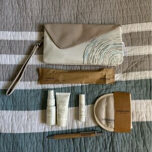 Hawaiian NoHo Home Wristlet Bag Eyemask Pen Loli’i Lip Balm Lotion Mist Clutch